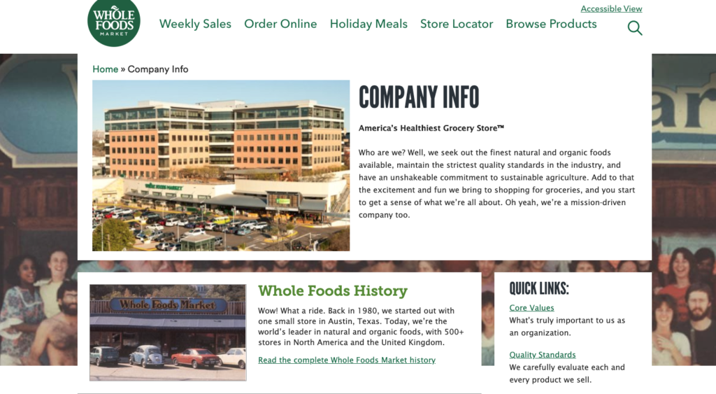 Screenshot at whole foods design