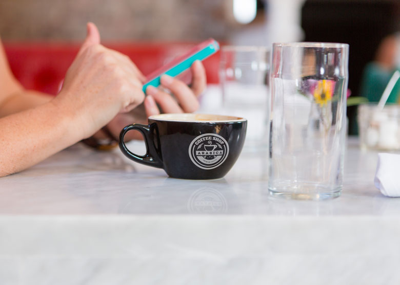 Arabica Coffee Shop logo design detail