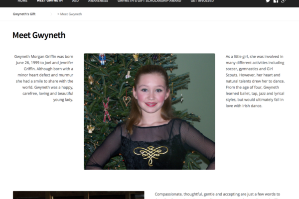 Gwyneth's Gift Foundation website design