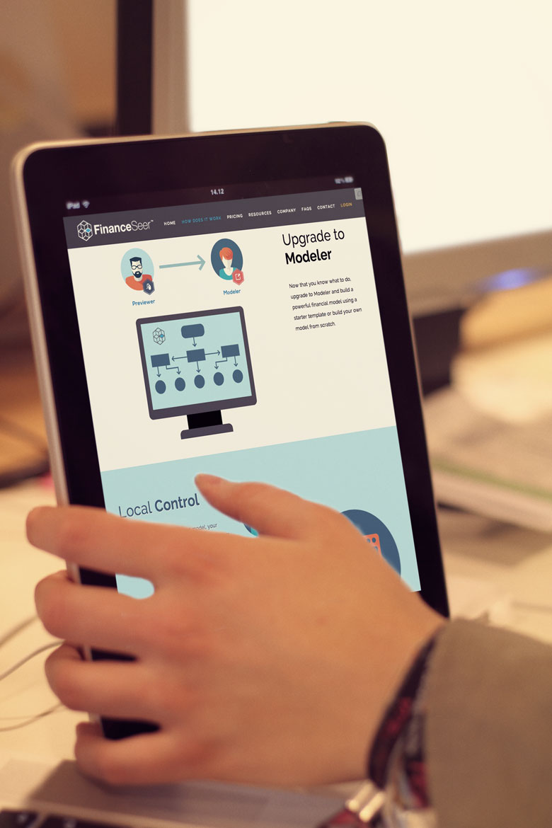 FinanceSeer website design homepage