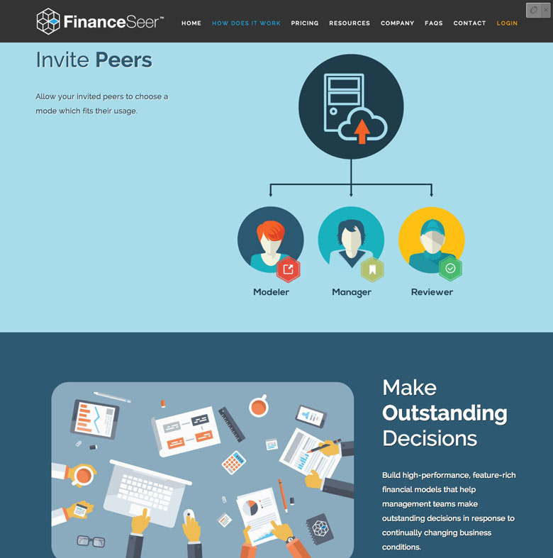 FinanceSeer website design detail