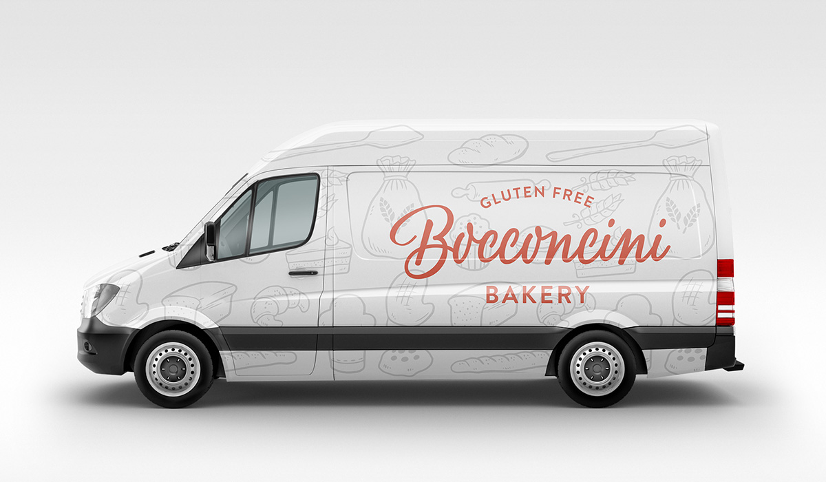 Bocconcini Bakery complete brand identity