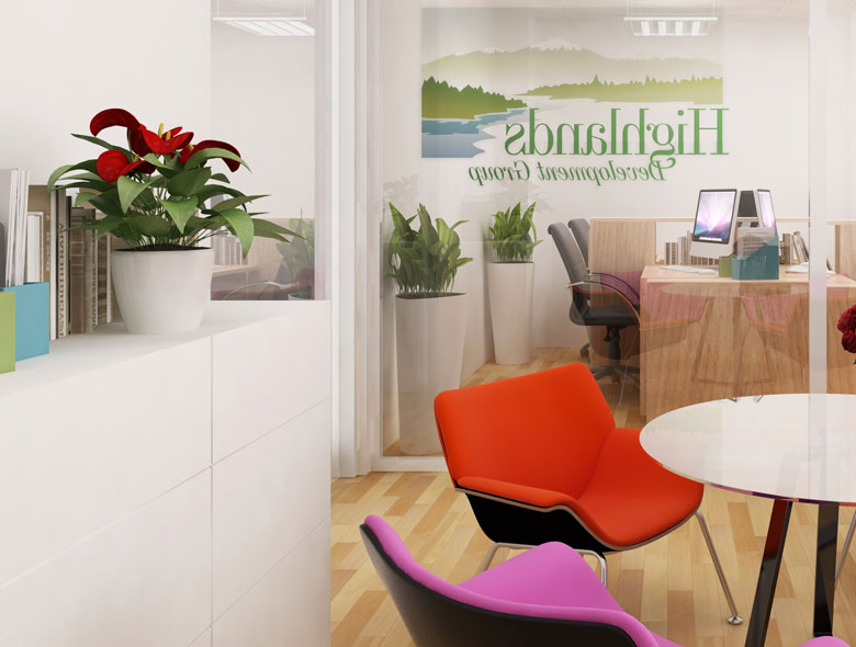 Highlands Development Group office interior branding