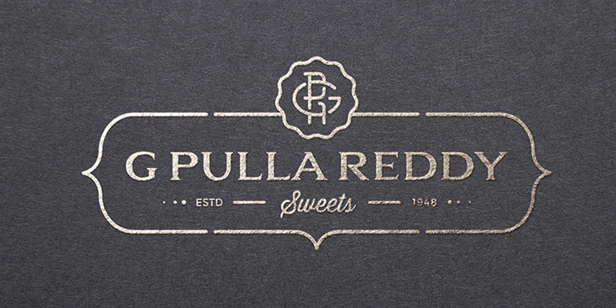 G Pulla Reddy Sweets complete brand identity