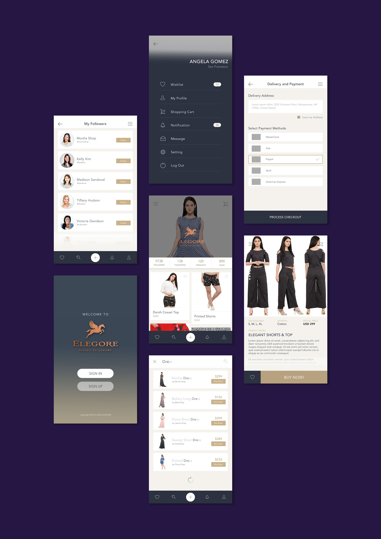 Elegore App Screen 3