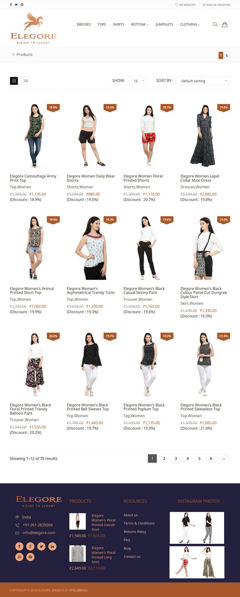 Elegore Website Homepage