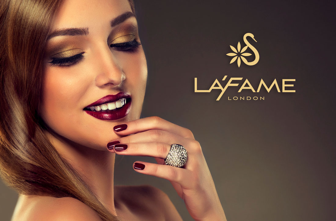 La Fame London cosmetics brand identity and logo design
