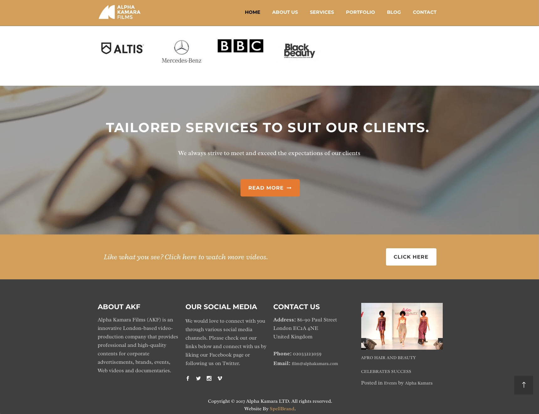 AlphaKamara Films visual identity applications