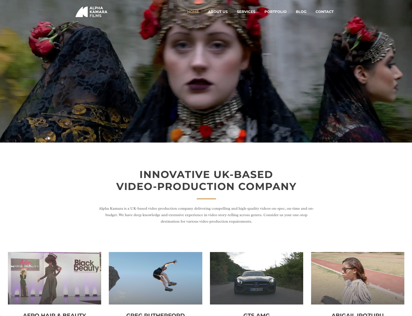 AlphaKamara Films complete website design