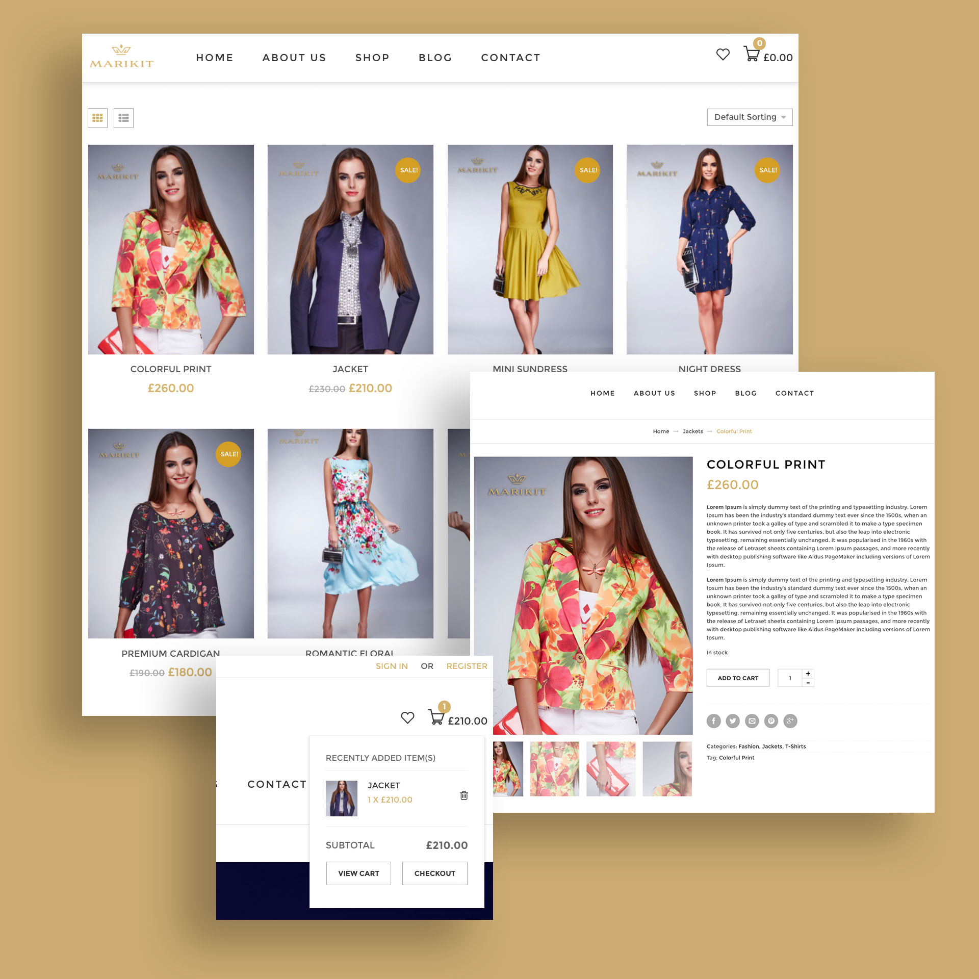 Marikit website interface