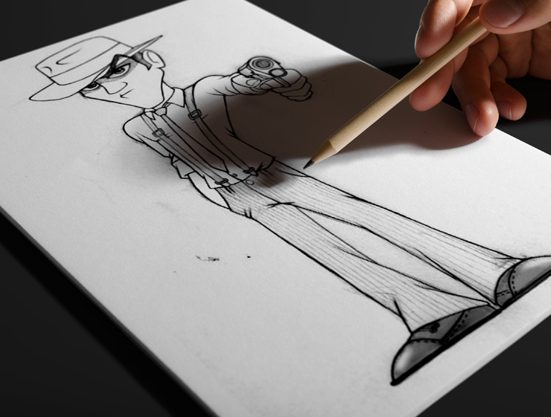 The Real Mob mascot character sketches