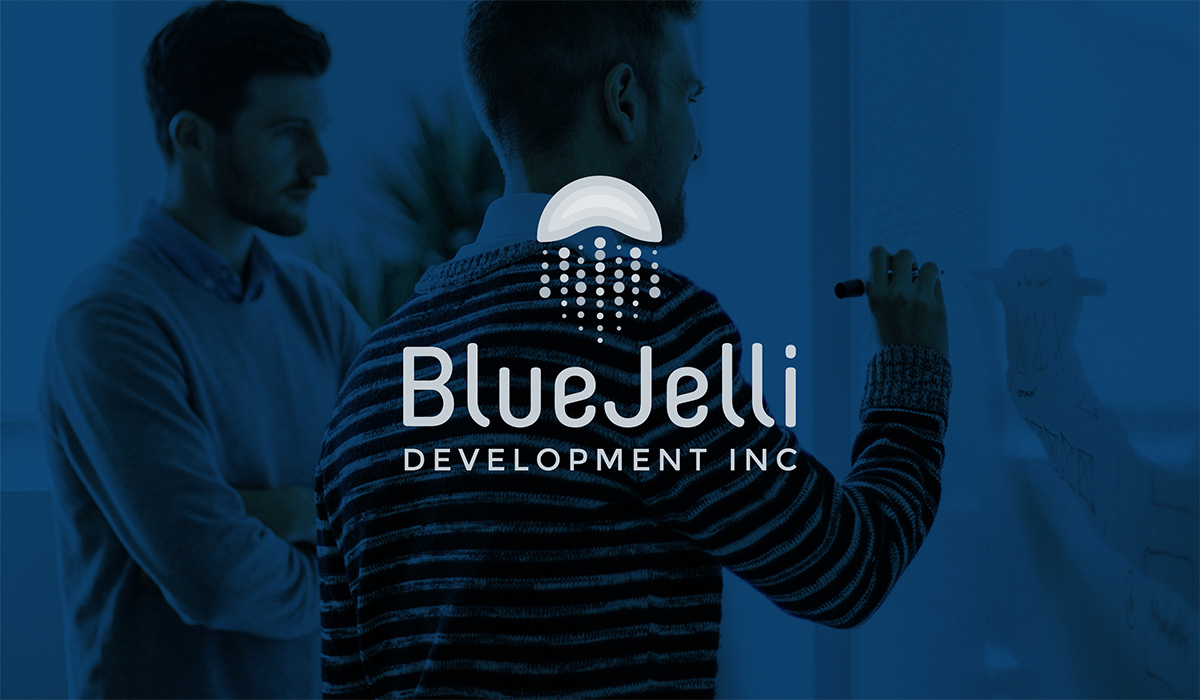 Blue Jelli mobile app development brand identity and logo design