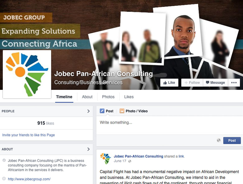 Jobec Pan-African Facebook page branding