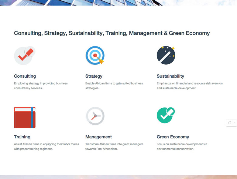 Jobec Pan-African website layout