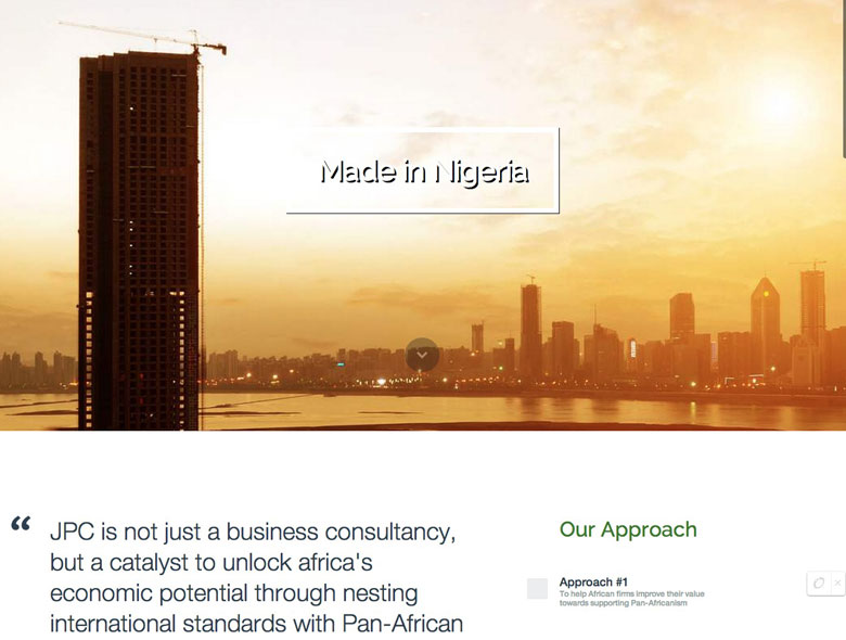 Jobec Pan-African website pages