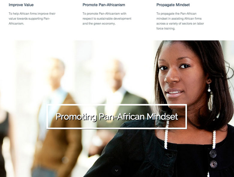 Jobec Pan-African website design detail