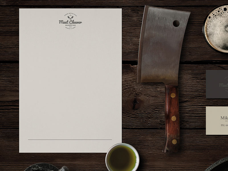 The Meat Cleaver premium American bistro logo design