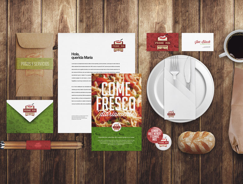 Prime Rib Steak House menu design