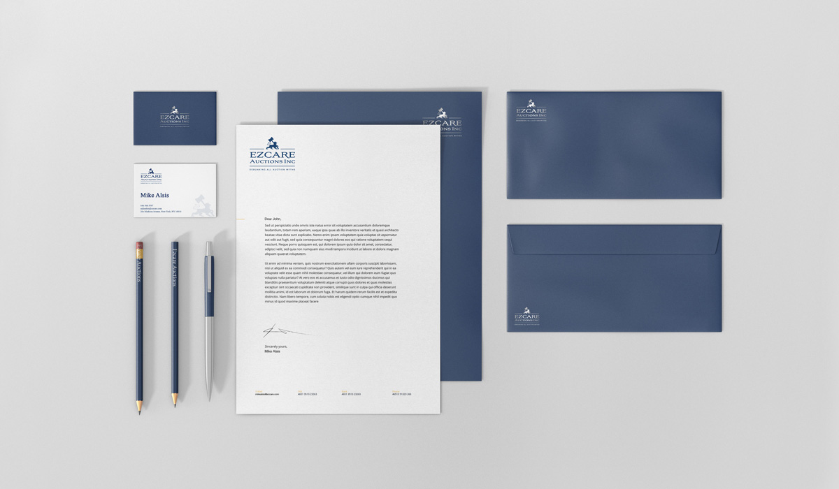 EZCare Auctions logo design variations