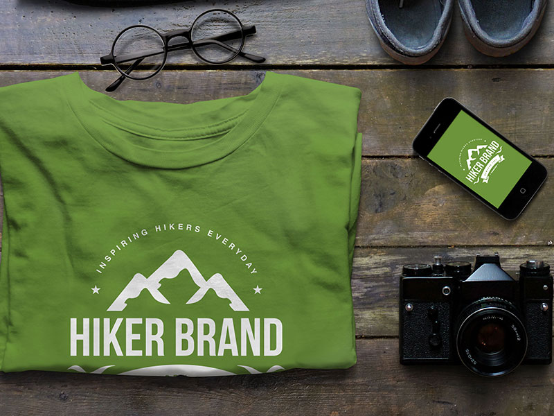 Hiker Brand label design applications