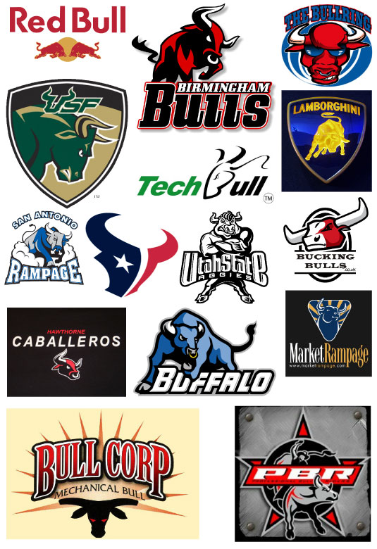 Collection of bull logo designs
