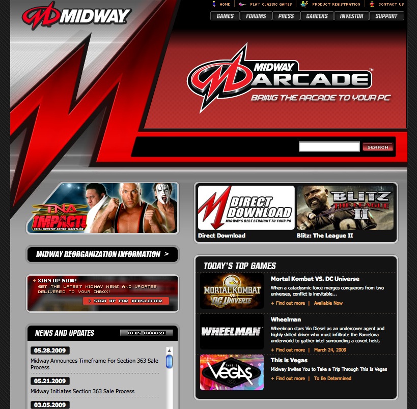 Midway Platform Games Website
