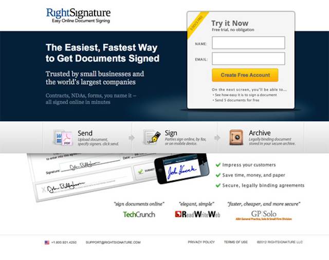 RightSignature LandingPage NoNavigation