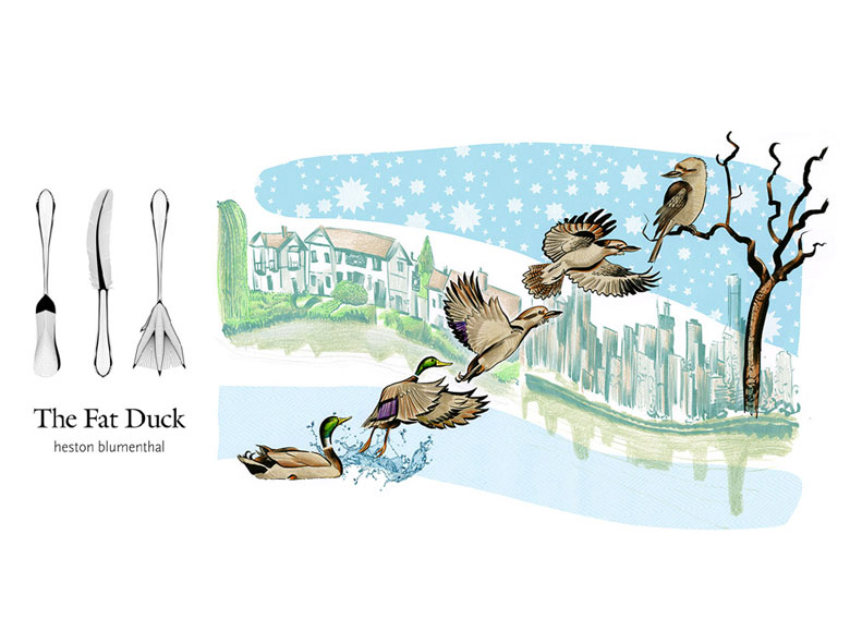 The Fat Duck Restaurant Logo Design