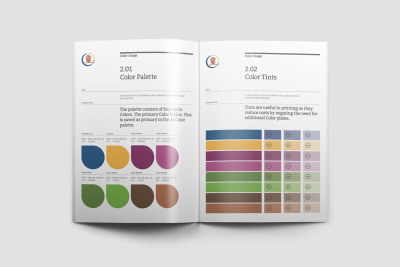 brand manual color palette