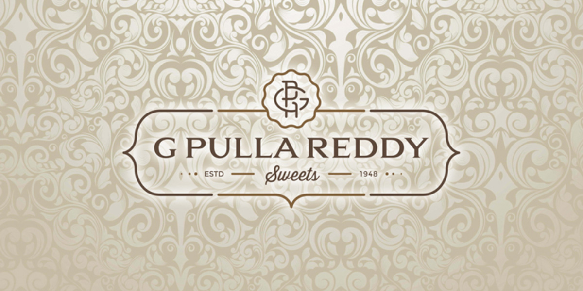 G Pulla Reddy logo on an invitation card design