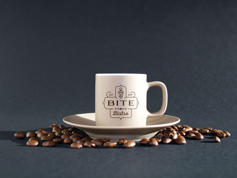 bite bistro cafe logo design image