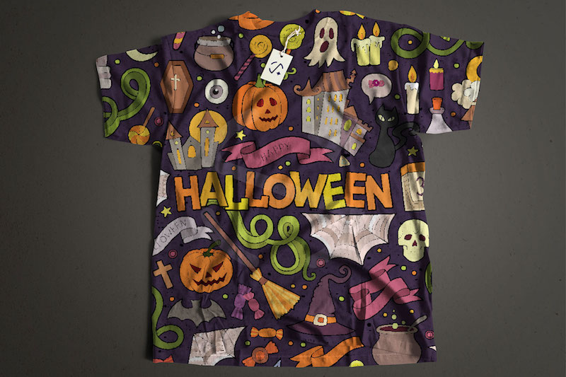 t shirt design halloween illustration b