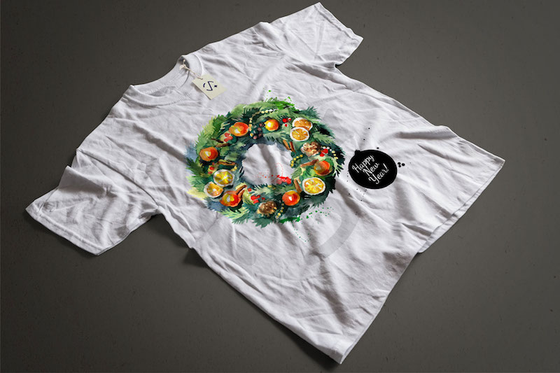 t shirt design seasonal illustration b