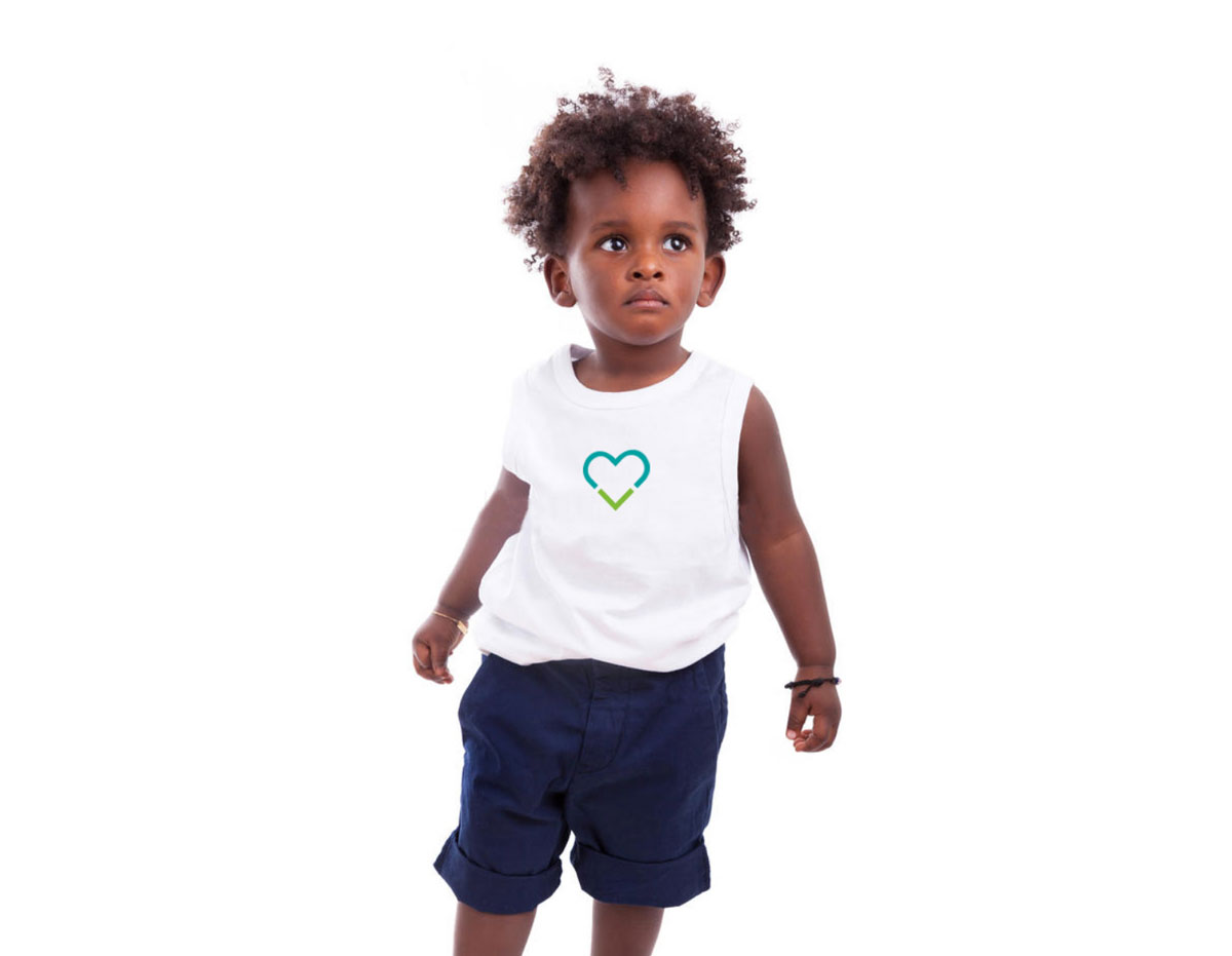 aid organization logo design on child t-shirt design
