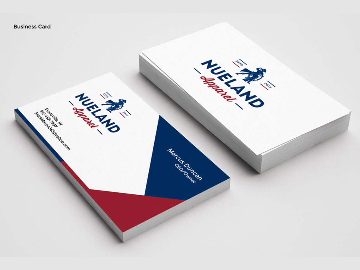 Nueland apparel business card design