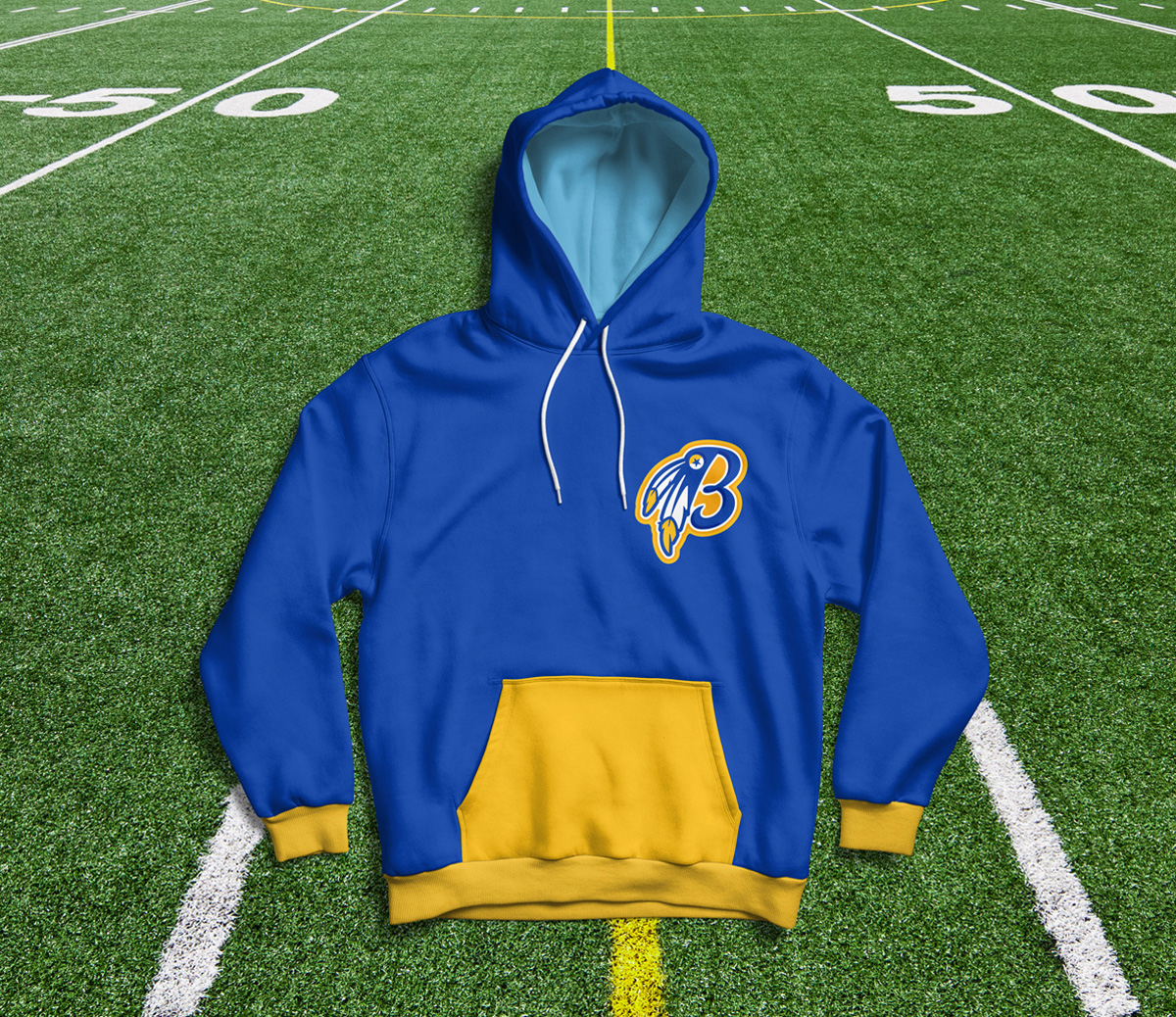 high school sports jacket with mascot design back side