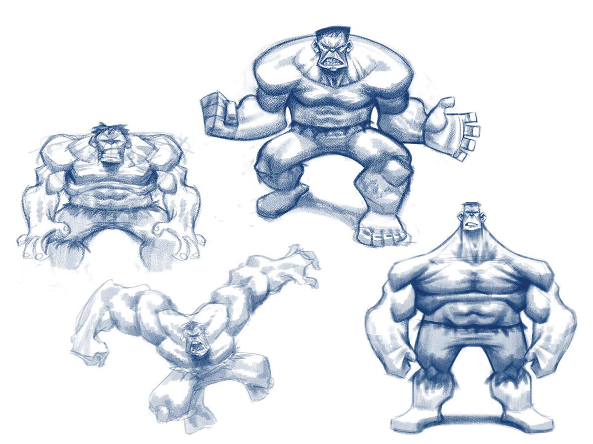 hulk pencil sketches