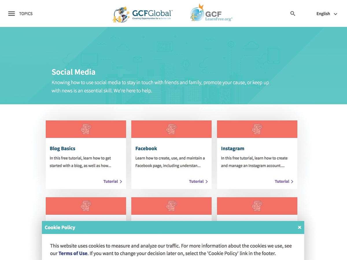 Social media courses on GCF Learn Free