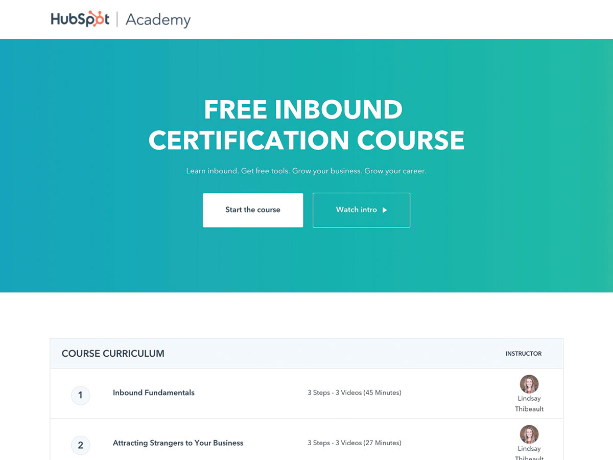 Hubspot Academy's Inbound Marketing Certification