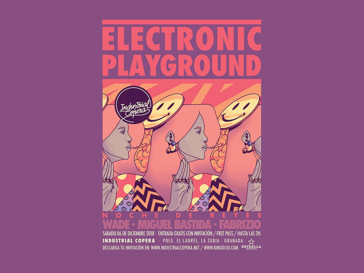 Poster Design of electronic playground with wade