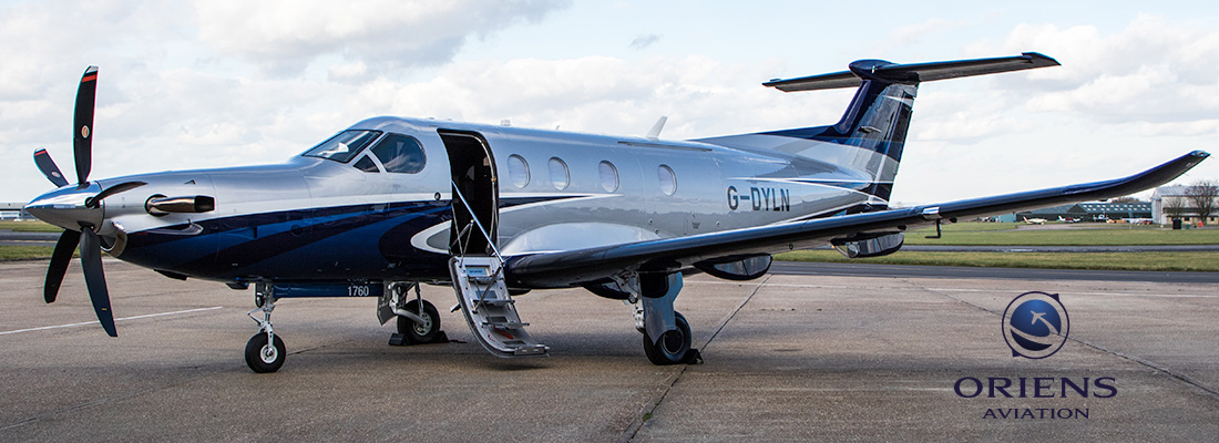 Oriens Aviation Brand shown on the private plane