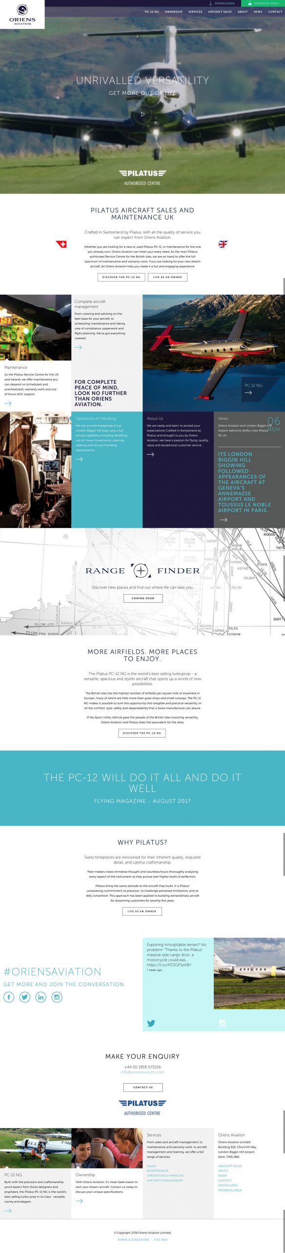 Oriens Aviation Brand website