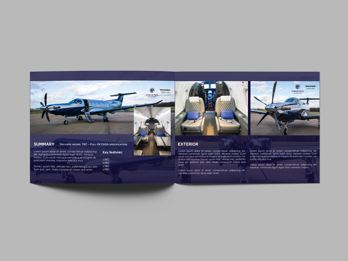 Oriens Aviation brochure design