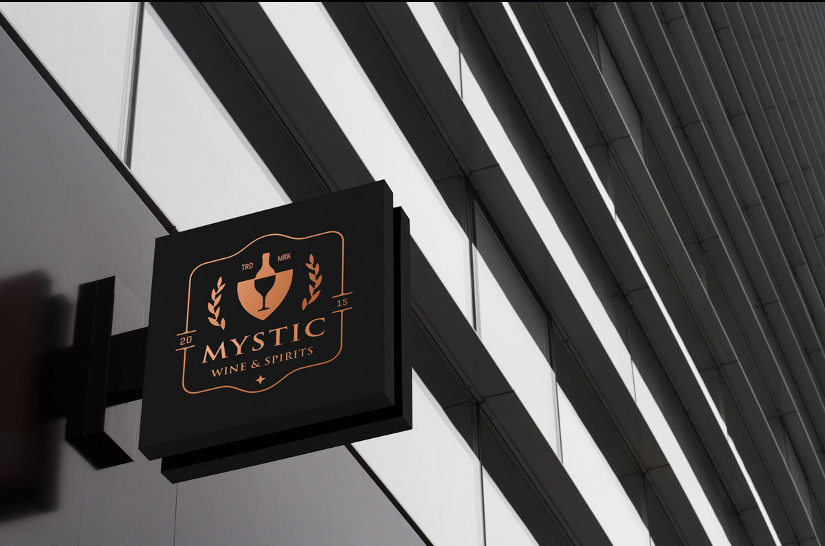 premium wine shop sign