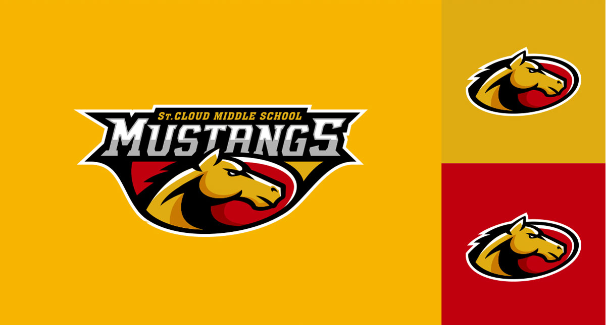 St. Cloud Middle School logo in three layouts