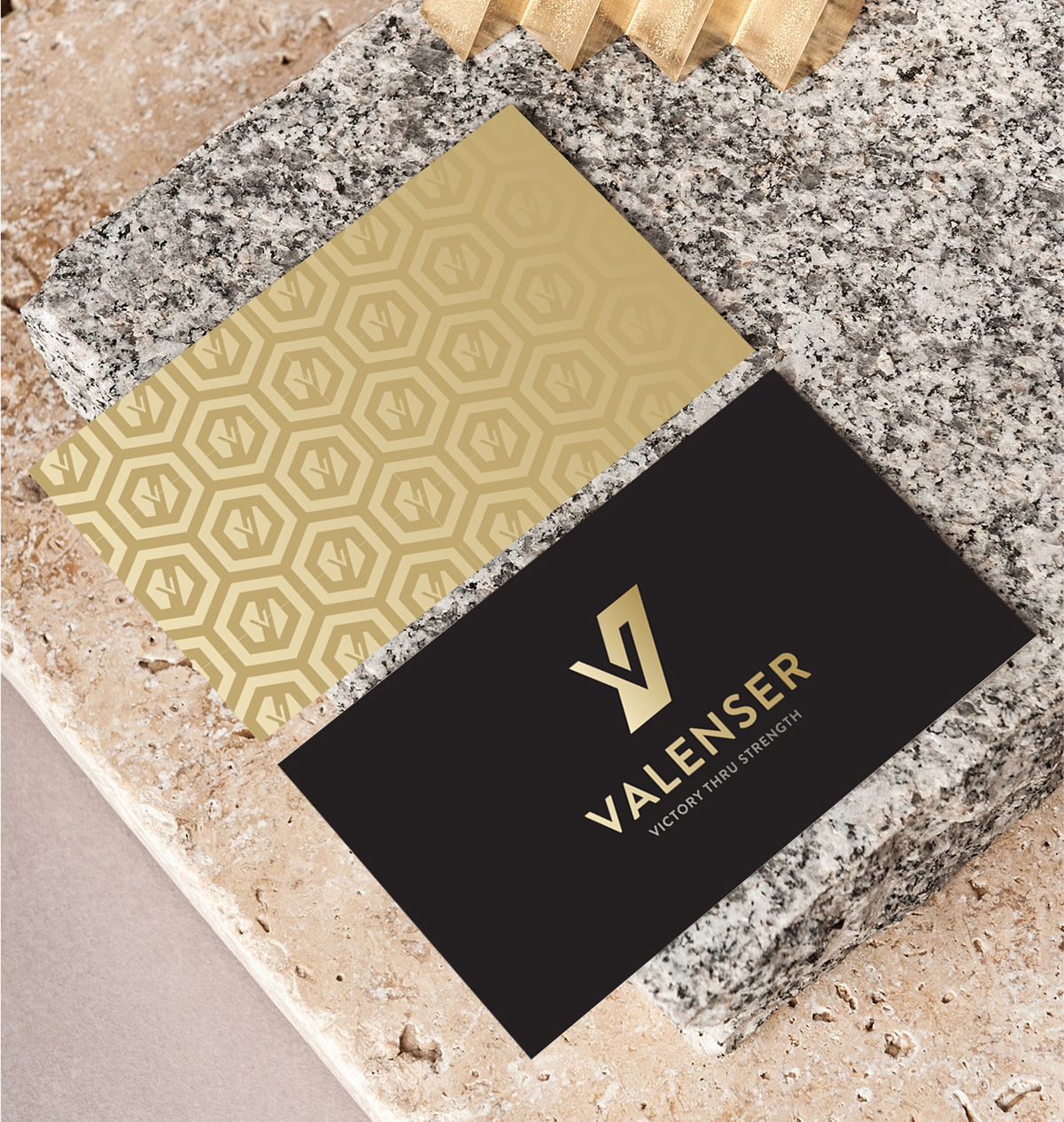 fitness company logo design and icon on business card