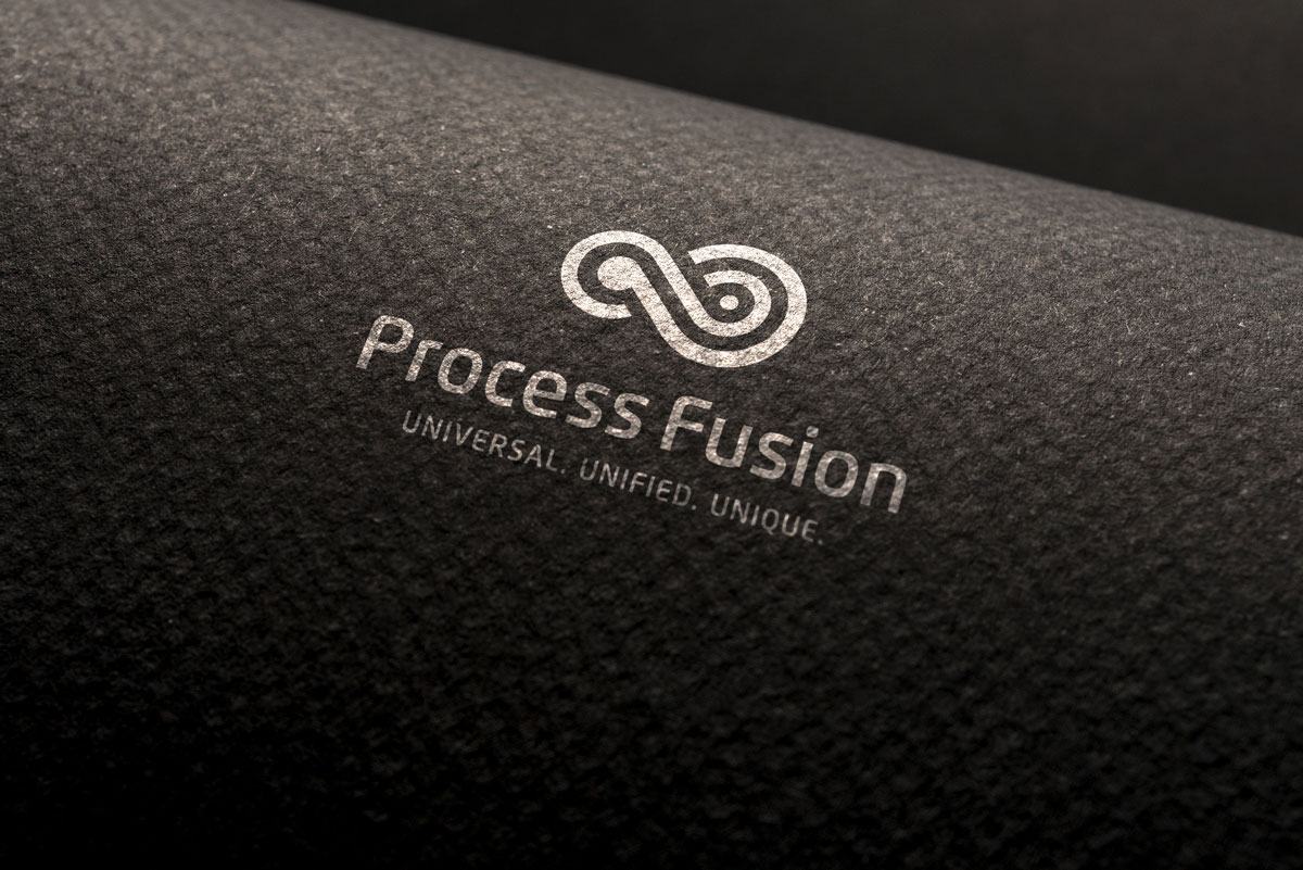 process fusion logo shown on a printed scroll of textured paper