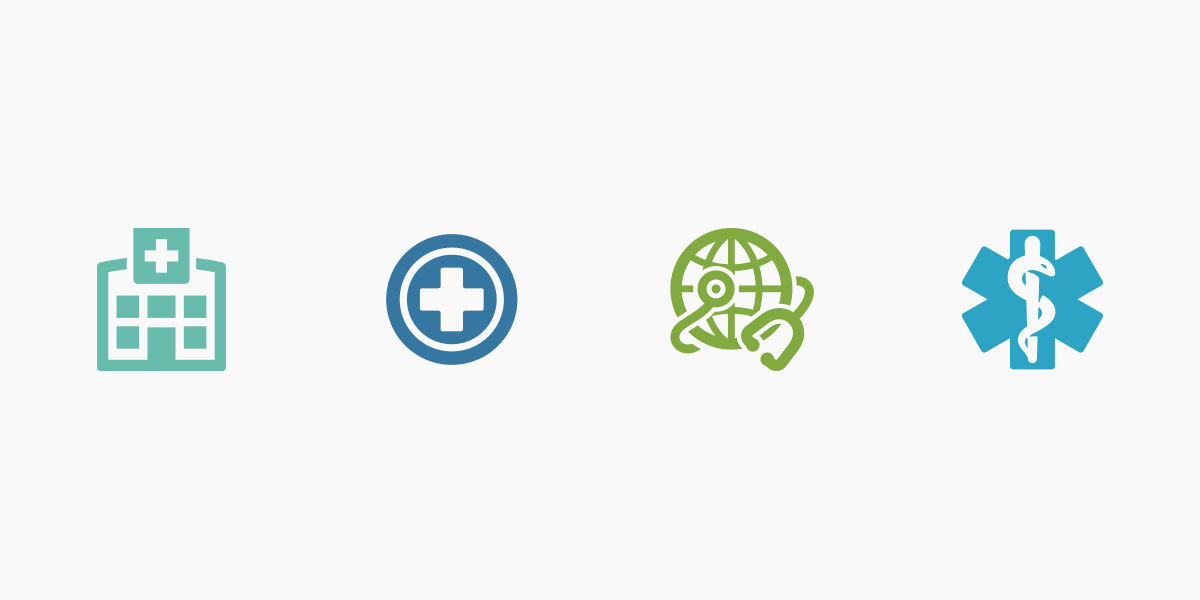 collection of generic medical logo icons