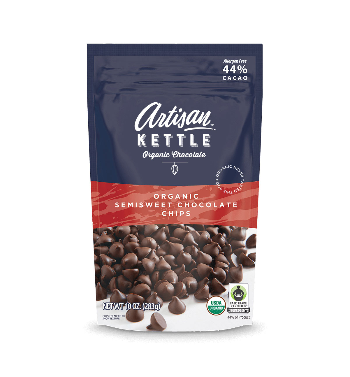 organic chocolate chips package design