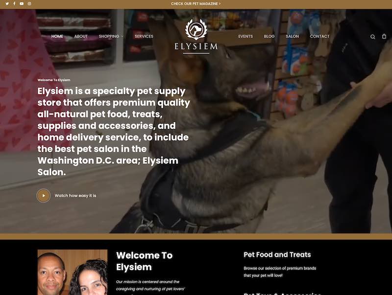 pet store website